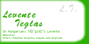 levente teglas business card